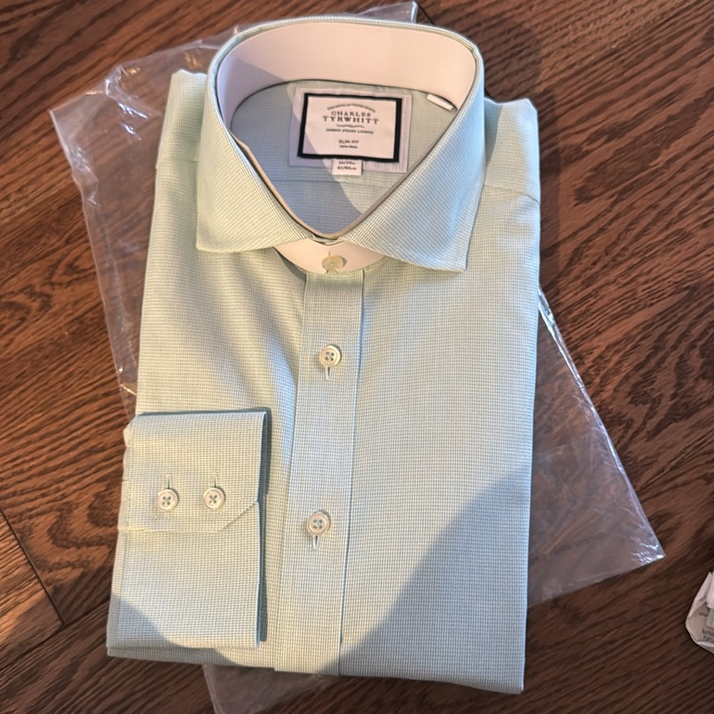 Charles Tyrwhitt Mint Green Men's Shirt